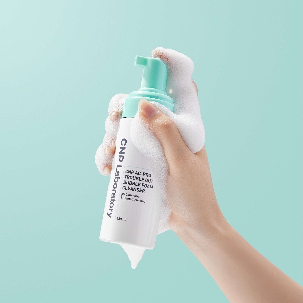 Ảnh Sữa rửa mặt tạo bọt cho da mụn nhạy cảm sạch sâu bã nhờn CNP AC Pro Bubble Foam Cleanser 150ML 2