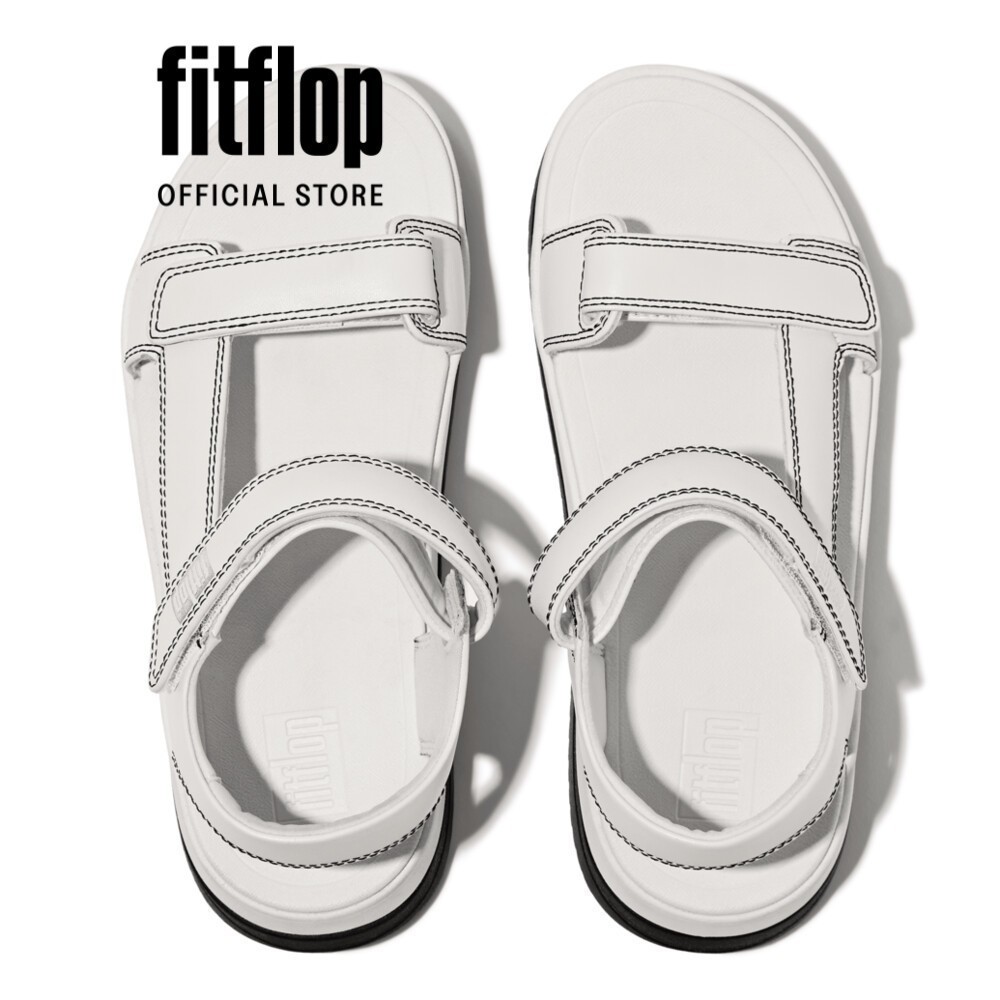 Giày Xăng Đan Nữ Da Viền Nổi FitFlop SURFF - Urban White/Black - FOF - IM4-328