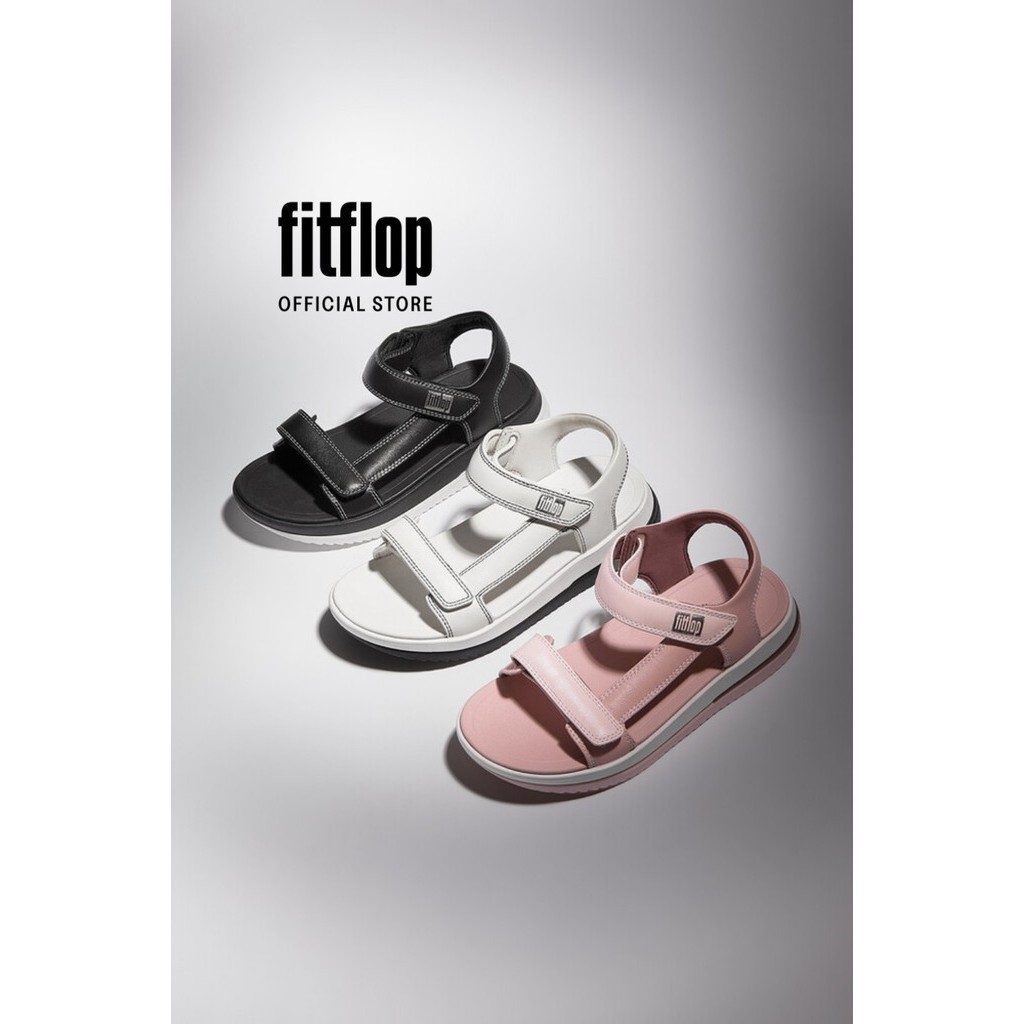 Giày Xăng Đan Nữ Da Viền Nổi FitFlop SURFF - Urban White/Black - FOF - IM4-328