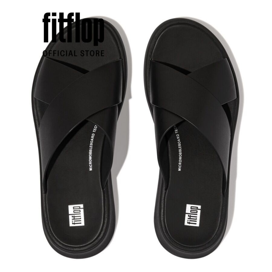 Dép Quai Ngang Nữ FitFlop F-MODE - All Black - FL11 - FW5-090