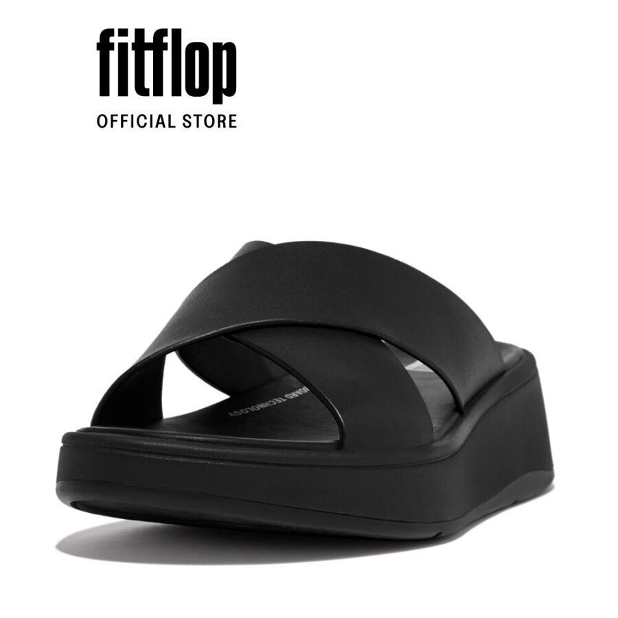 Dép Quai Ngang Nữ FitFlop F-MODE - All Black - FL11 - FW5-090