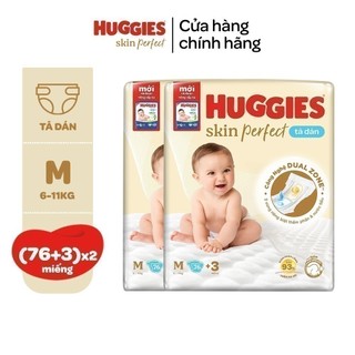 [Live Độc Quyền] Combo 2 Tã dán sơ sinh Huggies Skin Perfect NB40/NB70/S54/S80