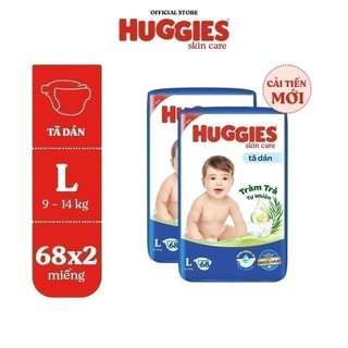 Combo 2 Tã/bỉm dán Huggies Skincare Super Jumbo M76+3/L68/XL60/XXL56