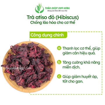 Trà Hoa Atiso Đỏ Sấy Lạnh, Hibiscus Khô Chuẩn Hàng Loại 1 - Trà Thảo Mộc Giúp Giải Nhiệt Đẹp Da