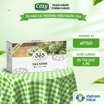 Trà ATISO Túi Lọc Thảo Mộc 365 Cozy, trà atiso đỏ Cozy Hỗ Trợ Thanh Nhiệt Mát Gan