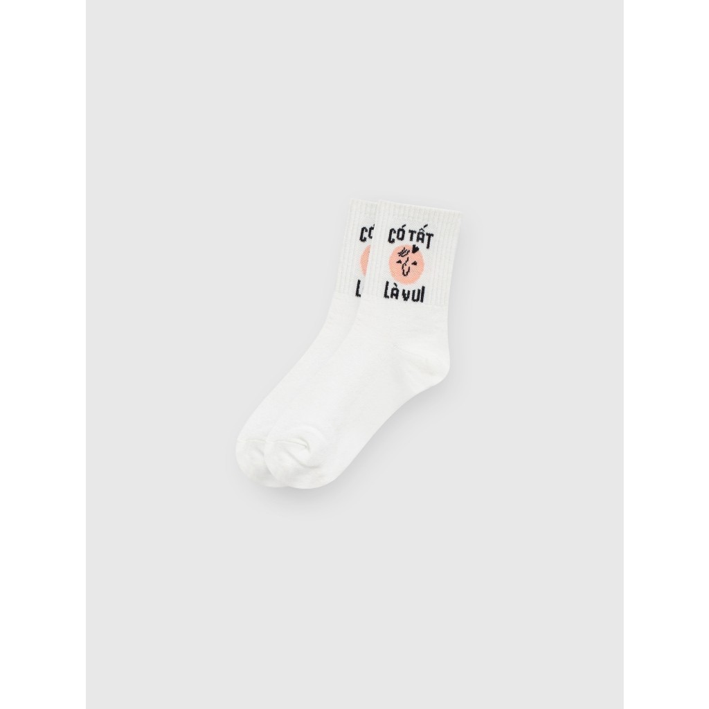 Ảnh Tất trẻ em unisex CANIFA cổ cao in họa tiết "Có tất là vui" 3AK23A004 1