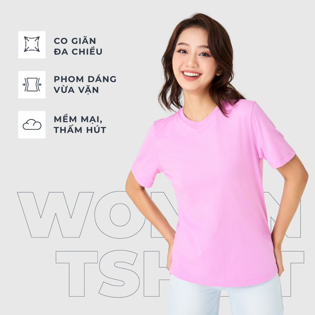 Ảnh Áo phông nữ CANIFA thun chất liệu cotton pha cổ tròn tay cộc MS25 6TS25A001 2