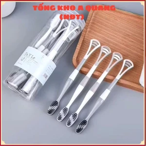 HỘP 8 BÀN CHẢI ĐNHS RĂNG, Hộp 8 chiếc bàn chải đánh răng 2 in 1 có rơ lưỡi tiện dụng - MA: BANCHAIDANHRANG065