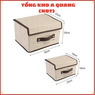Hộp vải đựng đồ, đựng quần áo, đồ lót gấp gọn,  HỘP VẢI CÓ NẮP ĐẬY - HOP003