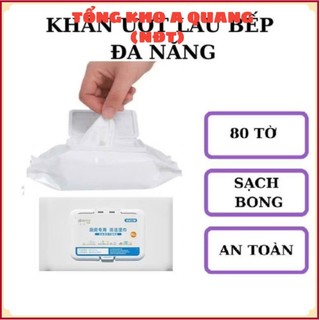 Bịch 80 tờ giấy lau bếp, tẩy vết dầu mỡ diệt khuẩn siêu sạch đa năng,  KHĂN ƯỚT LAU BẾP TRẮNG - KHANLAUBEP1