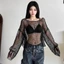 Áo Lưới Xuyên Thấu Nữ NIVRA Trễ Vai Tay Dài Phối Bikini Đi Biển Sexy A51332
