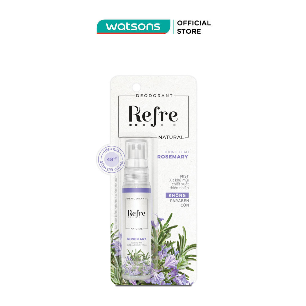 Xịt Khử Mùi Refre Natural 30ml - Hương Hương Thảo