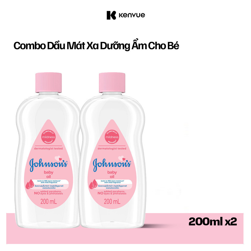 Ảnh Combo 2 Chai Dầu Mát Xa Johnson's Baby Oil 200ml 1
