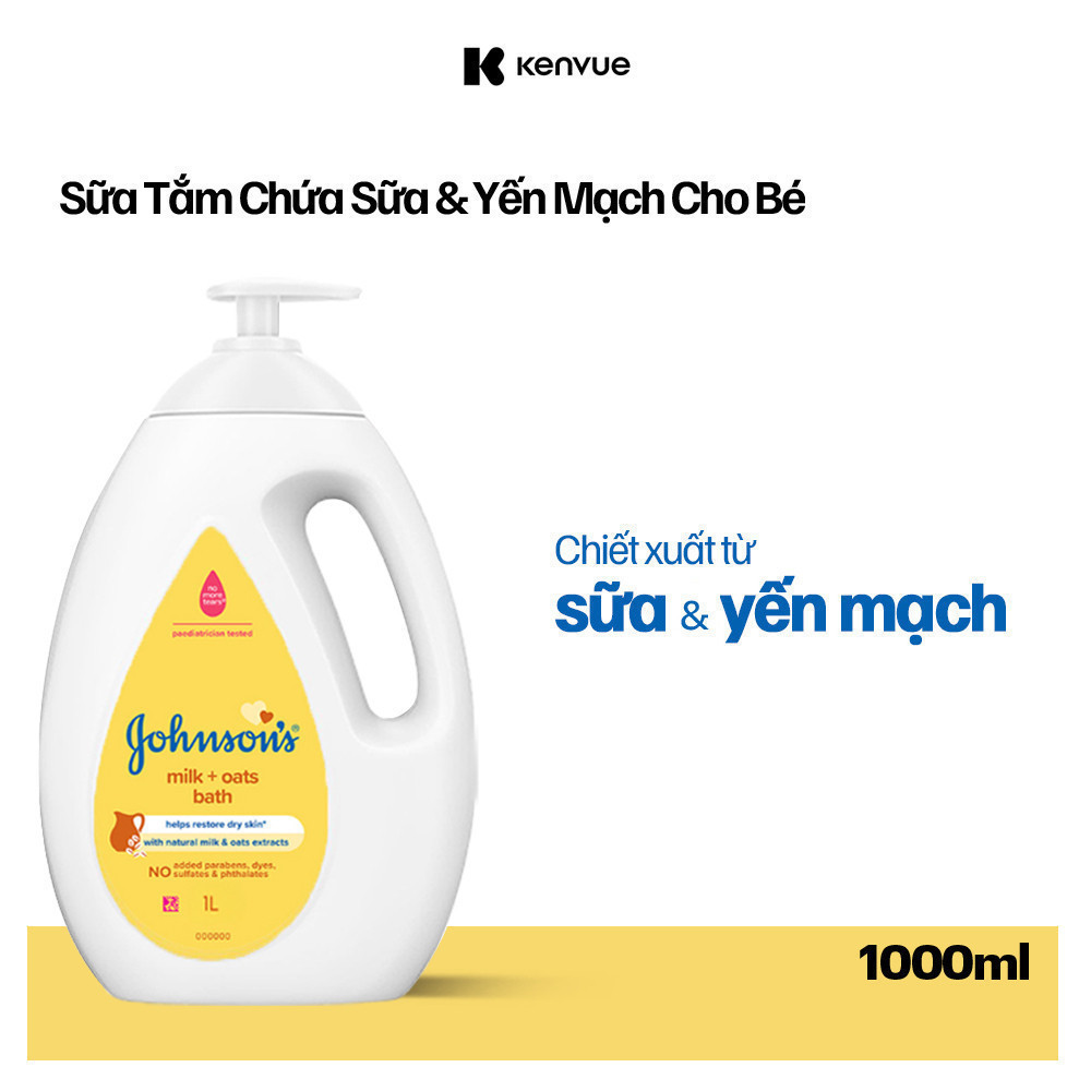 Ảnh Bộ 2 chai Sữa tắm Johnson's Baby chứa sữa gạo & yến mạch 1000ml 3
