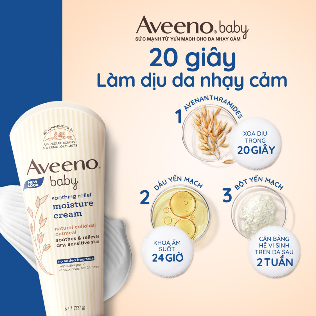 Ảnh Kem dưỡng Aveeno Baby cho da khô và nhạy cảm 227g 1