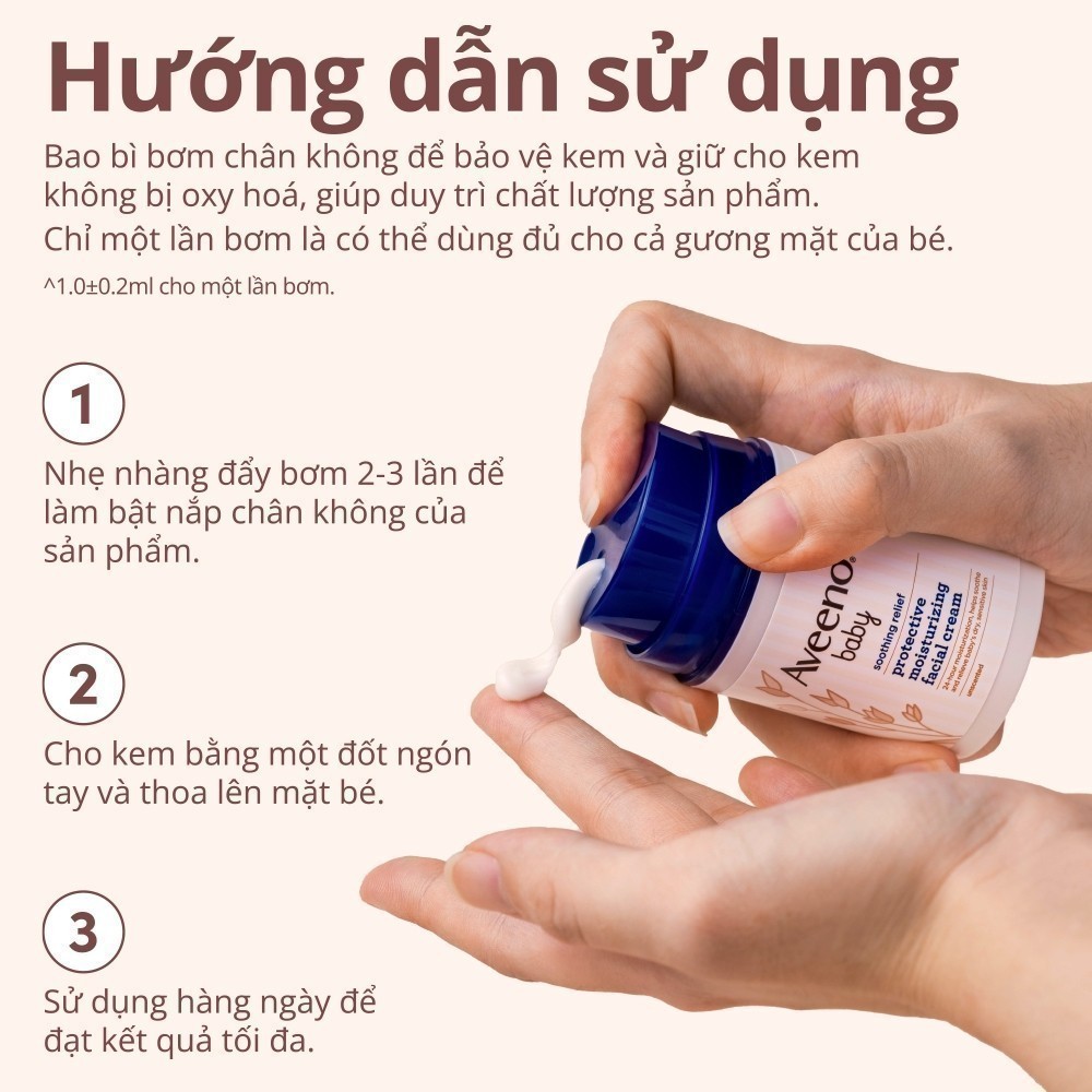 Ảnh Kem dưỡng ẩm mặt làm dịu da nhạy cảm, khô ngứa Aveeno Baby Soothing Relief 48g 4