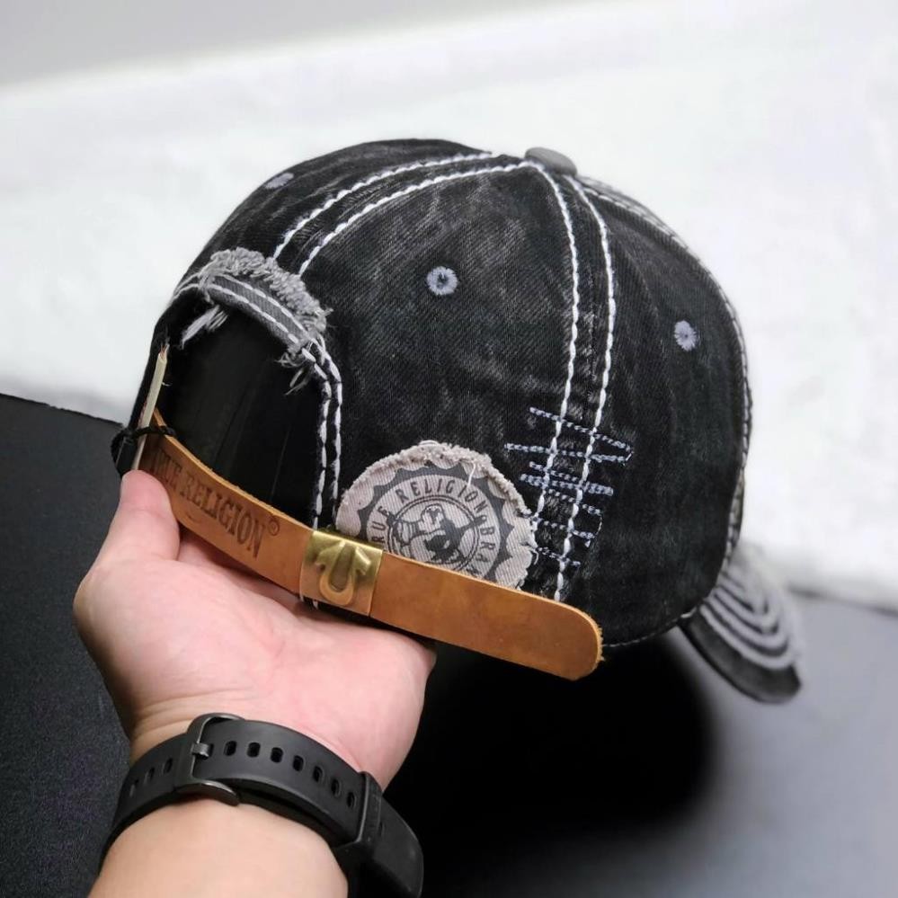 Nón nam, mũ lưỡi trai Ông Địa U rách vải phối jeans form đẹp thời trang đường phố
