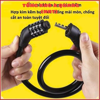 Dây khoá 4 số đổi được mật mã dễ dàng sử dụng an toàn cho xe,  KHÓA XE CHỐNG TRỘM - KHOASO768,