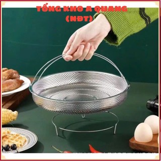 KHAY HẤP ĐỒ ĂN SIÊU BỀN,  Khay rổ - rá hấp thức ăn inox có đế,đa năng - MA: KHAYHAPTHUCAN