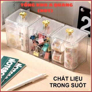HỘP NHỰA ĐA NĂNG TRONG SUỐT. Hộp đựng tăm bông, hộp đựng bông tẩy trang có nắp trong suốt, đựng đồ đa năng cao cấp : HỘP