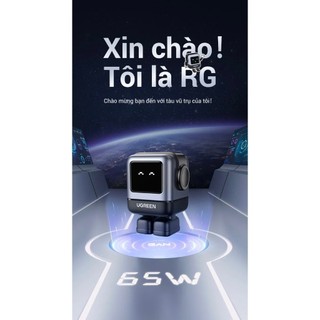 Củ sạc nhanh RoboGaN Mini CD361 65W UGREEN| 3 cổng Sạc Nhanh| Công nghệ GaN II | BH 18 tháng