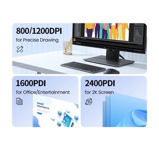 Chuột không dây 2.4G UGREEN MU105 | 4 mức điều chỉnh DPI | Độ yên tĩnh cao | Bảo Hành 18 Tháng 1 Đổi 1