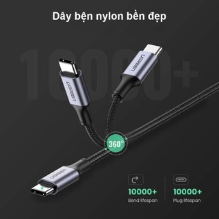 Cáp sạc Type C to Type C Ugreen US316 US334 PD100W - QC 4.0 | Tốc độ truyền 480Mbps | Bảo Hành 18 tháng 1 đổi 1 | 70427