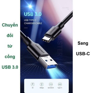 Cáp sạc USB A sang Type C Ugreen US184 Sạc nhanh dòng 3A | Tốc độ truyền lên đến 5Gbps | Bảo Hành 1 đổi 1 18 Tháng |
