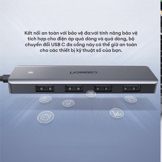Ugreen Hub USB Type C hoặc USB 3.0 sang 4 cổng USB 3.0 | Hỗ trợ Micro USB 5V | Bảo hành 18 tháng | 70336 50985 35574