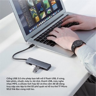 Ugreen Hub USB Type C hoặc USB 3.0 sang 4 cổng USB 3.0 | Hỗ trợ Micro USB 5V | Bảo hành 18 tháng | 70336 50985 35574