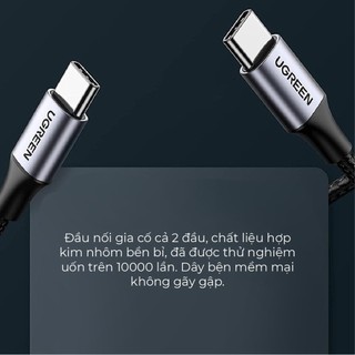 Cáp sạc USB C sang USB C Ugreen US261 Sạc nhanh PD 60W  | Tốc độ truyền 480Mbps | Bảo Hành 1 đổi 1 18 Tháng | 50149 5015