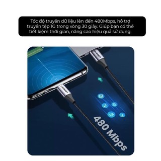 Cáp sạc USB C sang USB C Ugreen US261 Sạc nhanh PD 60W  | Tốc độ truyền 480Mbps | Bảo Hành 1 đổi 1 18 Tháng | 50149 5015