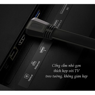 Cáp HDMI 2.0 Ugreen ED015 Dạng dây bẹt | Hỗ trợ độ phân giải 3D 4Kx2K 4096x2160p/30Hz | Bảo Hành 1 đổi 1 18 Tháng |