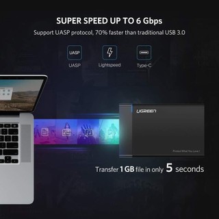 Hộp đựng ổ cứng 2.5 inch SSD, HDD SATA UGREEN US221 6TB Tốc độ truyền tải cao | Thiết kế sang trọng BH 18 Tháng 1 Đổi 1