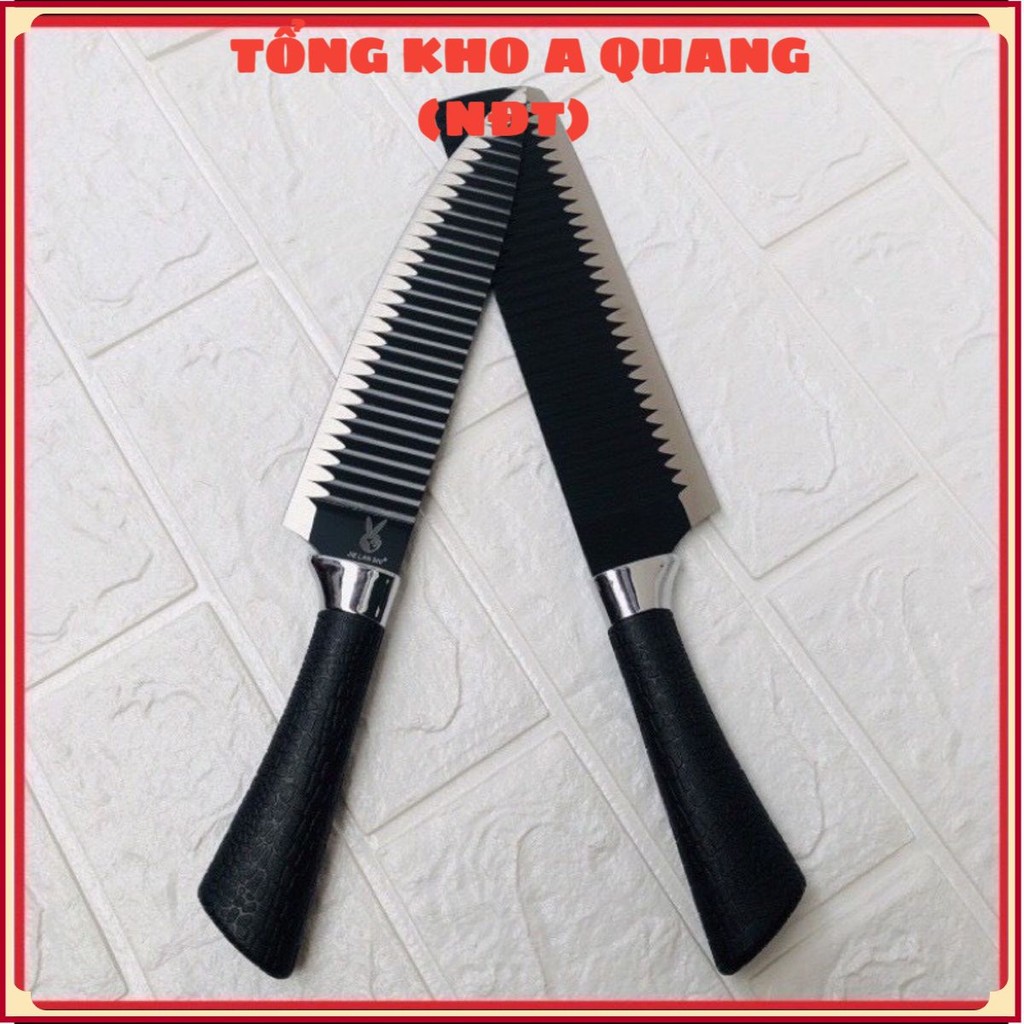[NHẬP KHẨU] Dao Nhật Thái Thịt Kháng Khuẩn AS3H JAPAN Cao Cấp Bằng Thép Không Gỉ Đen Nhám - Dao Thái Lát Rau Củ Quả 38