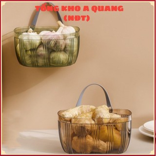 Giỏ Đựng Hành Gừng Tỏi Hộp Đựng Rau Củ Treo Tường - Dụng Cụ Đựng Sắp Xếp Nhà Bếp Phụ Kiện Phòng Tắm Gia Đình Không Ổ Cắm