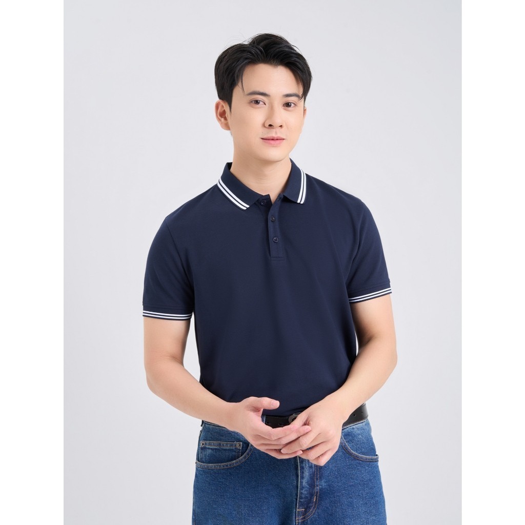 Áo polo nam CANIFA cổ bẻ cộc tay khác màu 8TP25A003