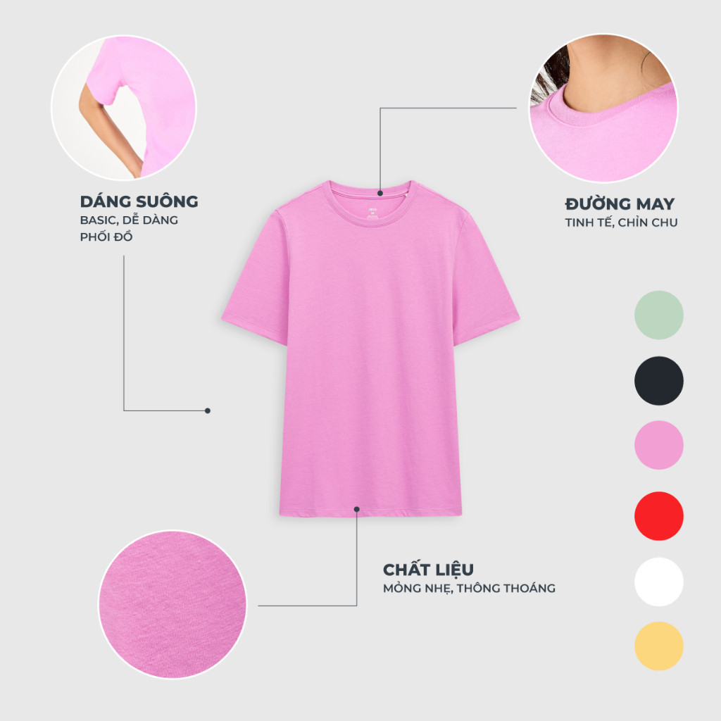 Ảnh Áo phông nữ CANIFA thun chất liệu cotton pha cổ tròn tay cộc MS25 6TS25A001 3