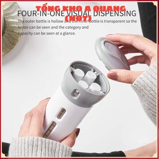 Bộ Chiết Mỹ Phẩm /  Bình Đựng Dầu Gội / Phụ Kiện Du Lịch / 4 Trong 1 Tiện Dụng Mang Theo Du Lịch (Kèm Tem Dán Tiếng Anh)