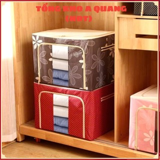 TỦ KHUNG THÉP,  (hàng loại 1) túi đựng quần áo chăn màn khung thép dày 3mm vải oxford cỡ lớn 66l, gấp gọn tiện lợi TD99