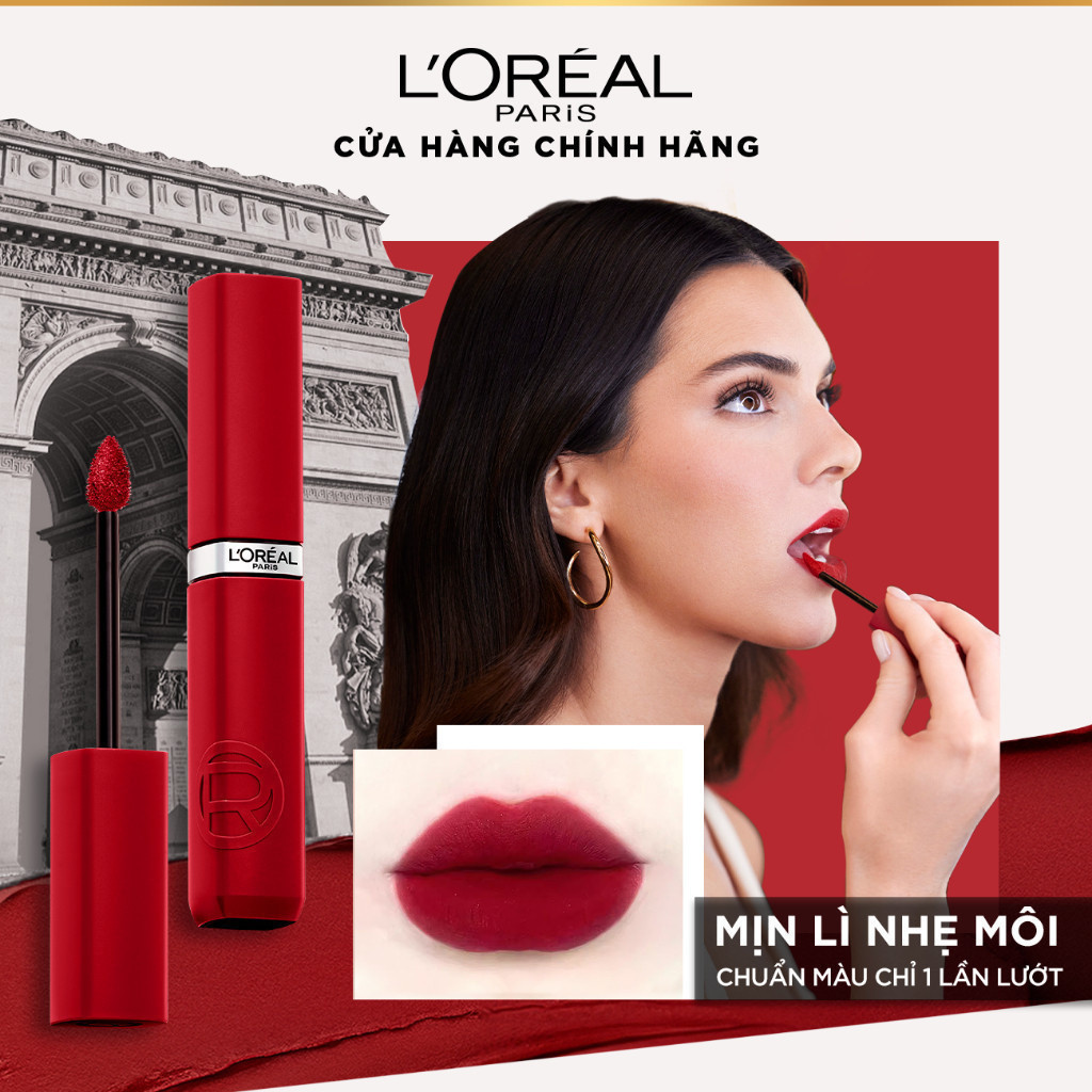 Ảnh Son kem lì nhẹ môi, 16H lâu trôi, chuẩn màu căng mướt L’Oreal Paris Infallible Matte Resistance 5Ml 4