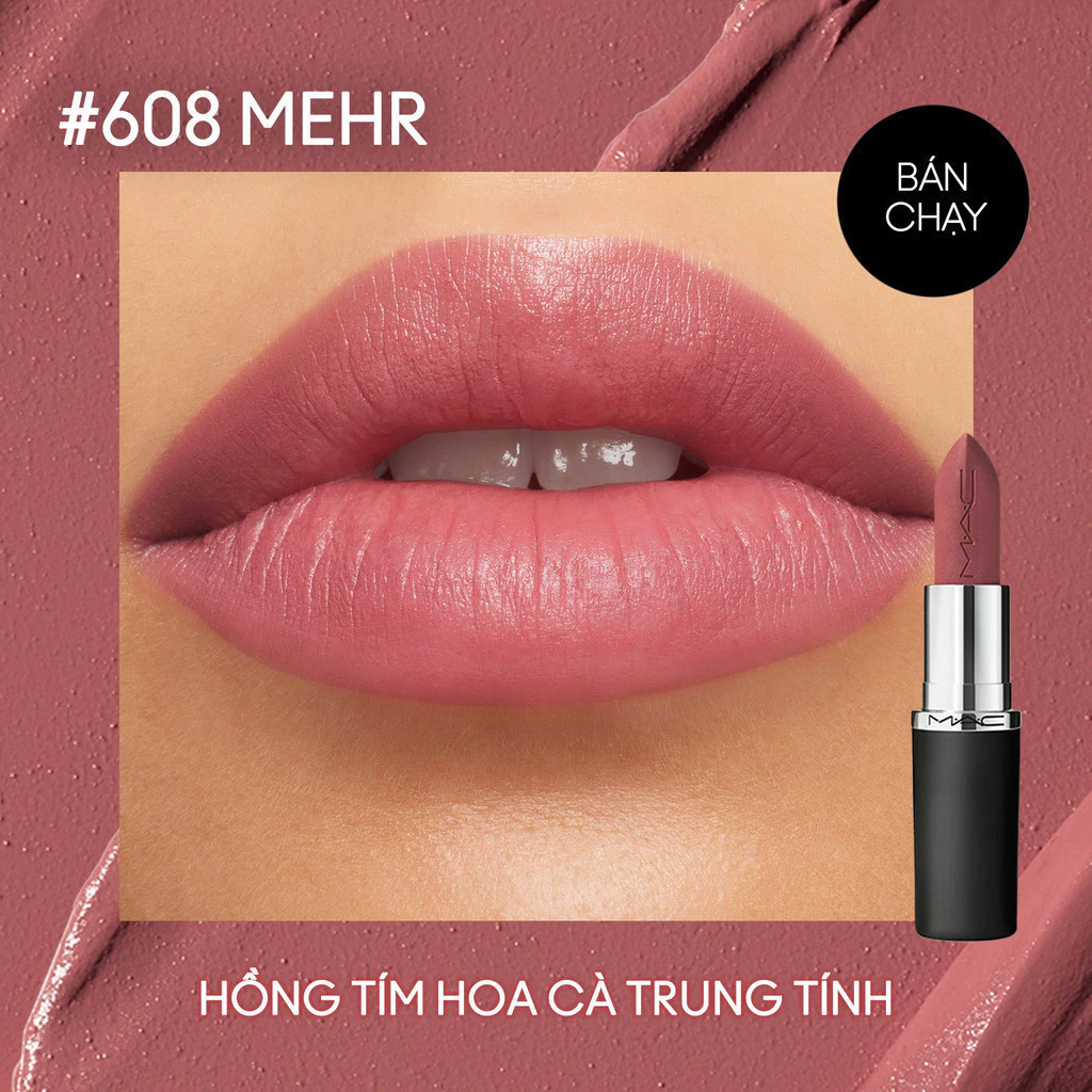 #608 Mehr Diva MAC MACximal Silky Matte Lipstick | Son thỏi bán chạy, hiệu ứng mịn lì, bền màu suốt 12H (bản sao) (bản sao) (bản sao) (bản sao) (bản sao)