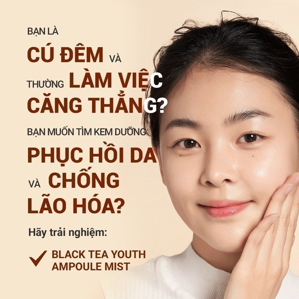 (Quà tặng không bán) Kem dưỡng da ban đêm ngăn ngừa lão hóa từ trà đen innisfree Black Tea Youth Enhancing Cream 15mL