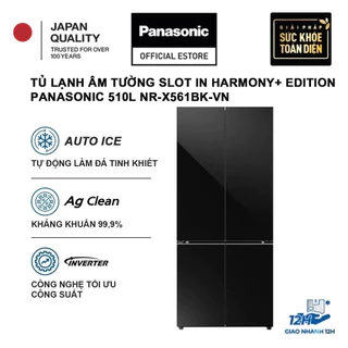 [TRẢ GÓP 0%] Tủ lạnh Panasonic 4 cánh Âm tường Inverter 510 lít NR-X561BK-VN Làm đá tự động