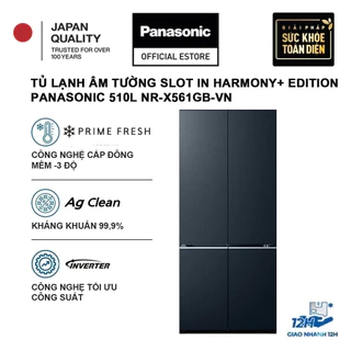 [TRẢ GÓP 0%] Tủ lạnh Panasonic 4 cánh Âm tường 510 lít NR-X561GB-VN Ngăn đông mềm Làm đá tự động
