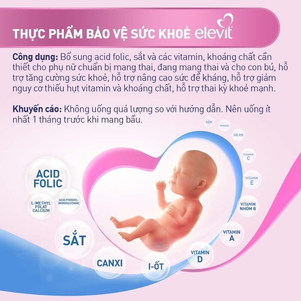 Ảnh Vitamin Bầu Tổng Hợp ELEVIT Bổ Sung Vitamin  và Khoáng Chất Cho Phụ Nữ Mang Thai và Sau Sinh Hộp 30 Viên 1