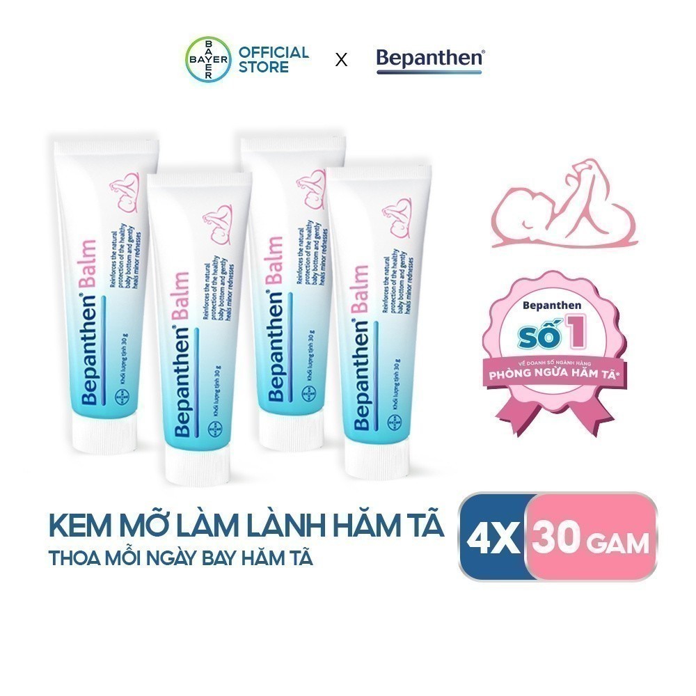Ảnh Bộ 4 tuýp kem chống hăm Bepanthen Balm dạng kem mỡ 30g/tuýp 1