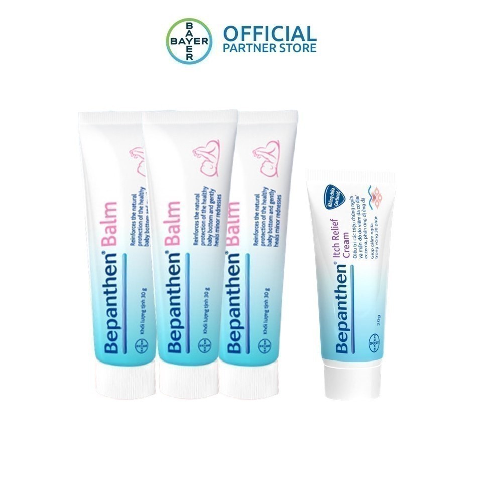 Ảnh Combo 3 Kem Chống Hăm BEPANTHEN Balm Dạng Kem Mỡ Tuýp 30G x3 và Kem Giảm Ngứa BEPANTHEN Itch Relief Cream 20G Giảm Ngứa 2