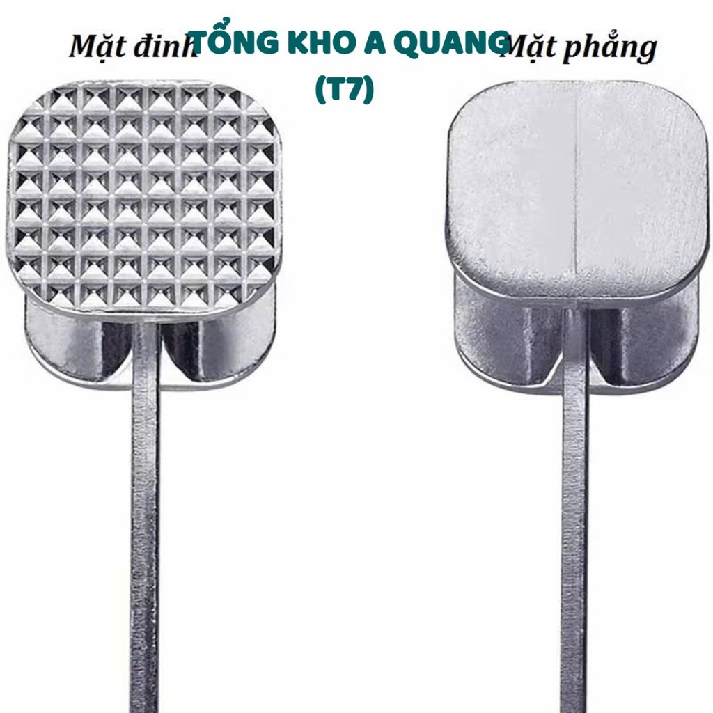 BÚA ĐẬP THỊT 2 ĐẦU BẰNG THÉP KHÔNG GỈ - Búa Đập Thịt Bằng Inox Siêu Chắc,Dụng Cụ Đập Kết Hợp Dần Thịt Và Giã Gừng