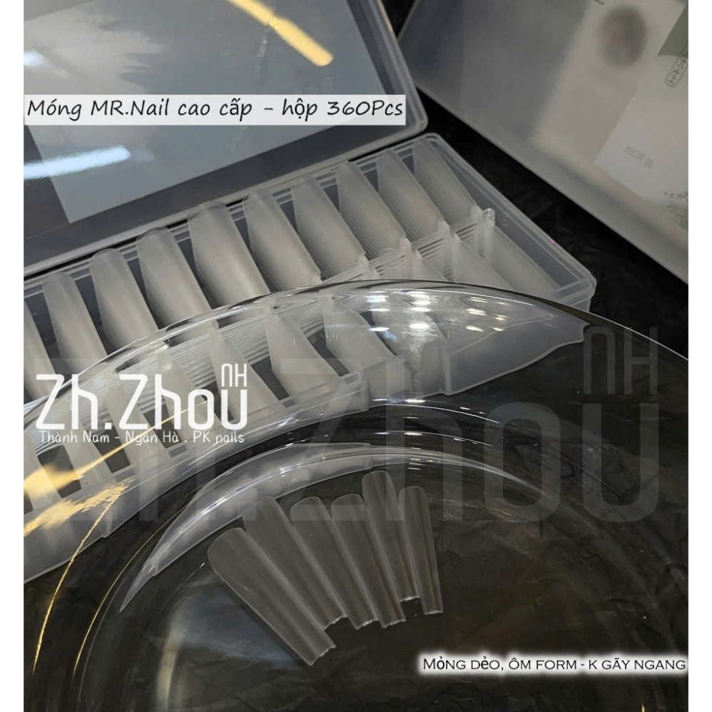 Móng úp mr nail chính hãng, móng úp thang mr nail, móng úp form hạt gạo mr nail, móng hạt gạo dài mr nail chính hãng